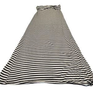 NOLLIE MAXI SKIRT BLACK WHITE MEDIUM STRIPE Long Skirt